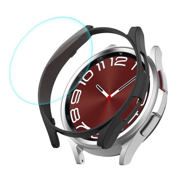 ENKAY Hat-Prince Electroplated Hard PC Case + 0.2mm 9H Glass Screen Protector, For Samsung Galaxy Watch6 Classic 43mm