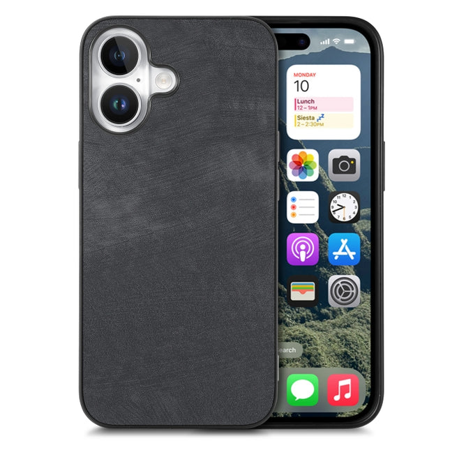 Vintage Leather PC Back Cover Phone Case, For iPhone 16, For iPhone 15 Pro Max, For iPhone 15 Pro, For iPhone 15 Plus