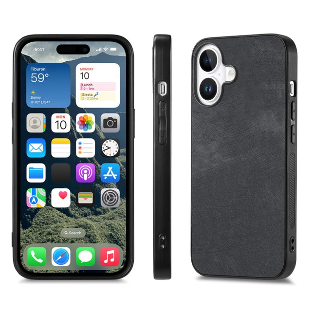 Vintage Leather PC Back Cover Phone Case, For iPhone 16, For iPhone 15 Pro Max, For iPhone 15 Pro, For iPhone 15 Plus