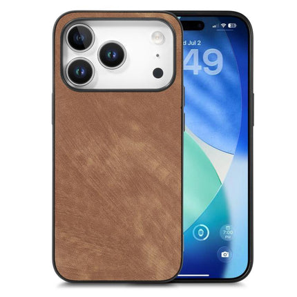 Vintage Leather PC Back Cover Phone Case, For iPhone 17e / 16e, For iPhone 17 Pro Max, For iPhone 17 Pro, For iPhone 17
