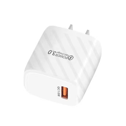 TE-005 USB3.0 QC3.0 18W 3A Interface Mobile Phone Fast Charger, US Plug, US Plug