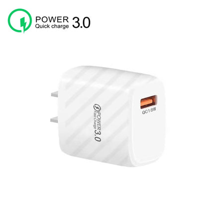 TE-005 USB3.0 QC3.0 18W 3A Interface Mobile Phone Fast Charger, US Plug, US Plug