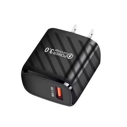 TE-005 USB3.0 QC3.0 18W 3A Interface Mobile Phone Fast Charger, US Plug, US Plug