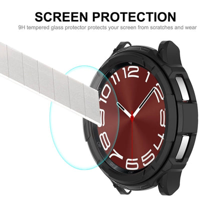 ENKAY Hat-Prince 2 in 1 TPU Armor Watch Case + 0.2mm 9H Tempered Glass Screen Protector, For Samsung Galaxy Watch6 Classic 47mm, For Samsung Galaxy Watch6 Classic 43mm