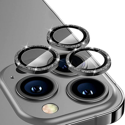 ENKAY Hat-Prince Glitter Rear Lens Aluminium Alloy Tempered Glass Film, For iPhone 15 Pro / 15 Pro Max, For iPhone 15 / 15 Plus