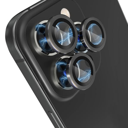 NORTHJO Camera Lens Protector Tempered Glass CD Vein Metal Ring Film, For iPhone 15 Pro / 15 Pro Max