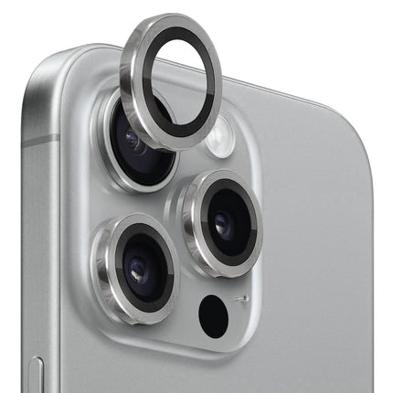 NORTHJO Camera Lens Protector Tempered Glass CD Vein Metal Ring Film, For iPhone 15 Pro / 15 Pro Max