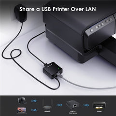 WAVLINK NU72P11 100Mbps Network Print Server USB 2.0 Network Printer Power Adapter, US Plug, UK Plug, EU Plug, AU Plug