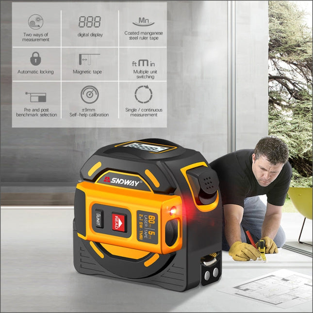 SNDWAY new Digital rangefinderLaser distance meter Tape multi function Self-Locking Hand Tool Device SW-TM40, SW-TM40