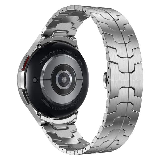 Lron Man Curved Connection Stainless Steel Watch Band, For Samsung Galaxy Watch6 Classic 43 / 47mm, For Samsung Galaxy Watch 6 40 / 44mm, For Samsung Galaxy Watch 5 40 / 44mm, For Samsung Galaxy Watch 5 Pro, For Samsung Galaxy Watch 4 40 / 44mm        ...