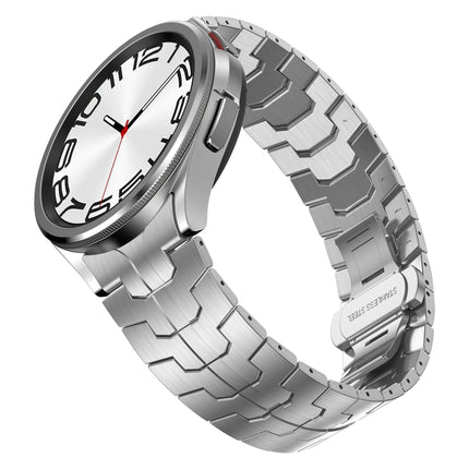 Lron Man Curved Connection Stainless Steel Watch Band, For Samsung Galaxy Watch6 Classic 43 / 47mm, For Samsung Galaxy Watch 6 40 / 44mm, For Samsung Galaxy Watch 5 40 / 44mm, For Samsung Galaxy Watch 5 Pro, For Samsung Galaxy Watch 4 40 / 44mm        ...
