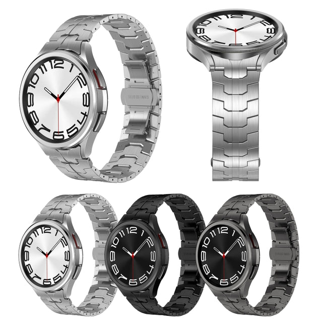 Lron Man Curved Connection Stainless Steel Watch Band, For Samsung Galaxy Watch6 Classic 43 / 47mm, For Samsung Galaxy Watch 6 40 / 44mm, For Samsung Galaxy Watch 5 40 / 44mm, For Samsung Galaxy Watch 5 Pro, For Samsung Galaxy Watch 4 40 / 44mm��������...