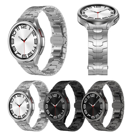 Lron Man Curved Connection Stainless Steel Watch Band, For Samsung Galaxy Watch6 Classic 43 / 47mm, For Samsung Galaxy Watch 6 40 / 44mm, For Samsung Galaxy Watch 5 40 / 44mm, For Samsung Galaxy Watch 5 Pro, For Samsung Galaxy Watch 4 40 / 44mm        ...
