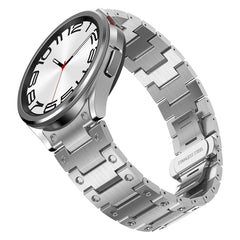 Dual Circle Curved Connection Stainless Steel Watch Band, For Samsung Galaxy Watch6 Classic 43 / 47mm, For Samsung Galaxy Watch 6 40 / 44mm, For Samsung Galaxy Watch 5 40 / 44mm, For Samsung Galaxy Watch 5 Pro, For Samsung Galaxy Watch 4 40 / 44mm