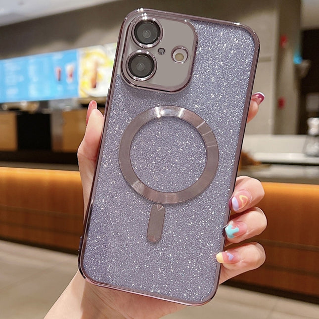 Glitter Electroplating MagSafe TPU Phone Case, For iPhone 16 Pro, For iPhone 16 Plus, For iPhone 16