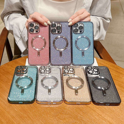 Glitter Electroplating MagSafe TPU Phone Case, For iPhone 16 Pro, For iPhone 16 Plus, For iPhone 16