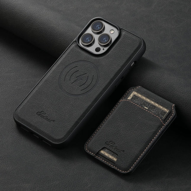 Suteni H16 Litchi Texture Leather Detachable Wallet Back Phone Case, For iPhone 13 Pro, For iPhone 13, For iPhone 12, For iPhone 12 Pro Max, For iPhone 12 Pro