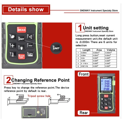 SNDWAY Range Finder Laser Handheld Range Finder SW-T60, SW-T60