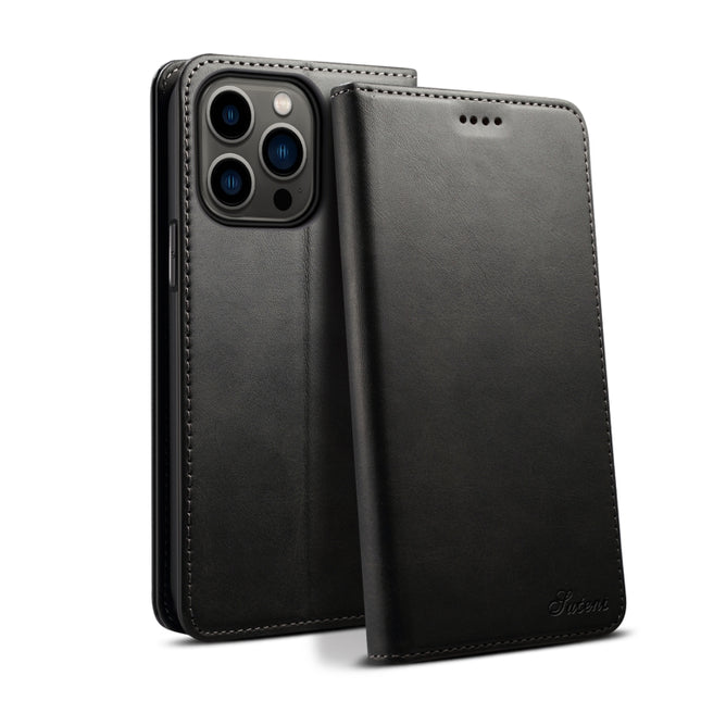 Suteni Calf Texture Horizontal Flip Leather Phone Case, For iPhone 15 Pro, For iPhone 15 Plus, For iPhone 15, For iPhone 17e / 16e