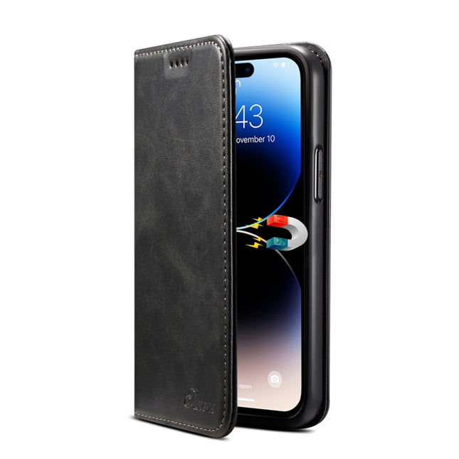 Suteni Calf Texture Horizontal Flip Leather Phone Case, For iPhone 15 Pro, For iPhone 15 Plus, For iPhone 15, For iPhone 17e / 16e