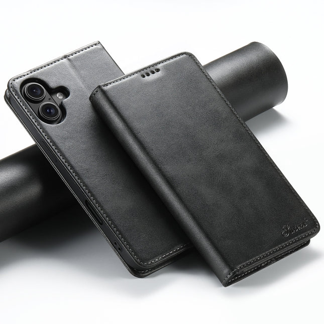 Suteni Calf Texture Horizontal Flip Leather Phone Case, For iPhone Air, For iPhone 16 Pro Max, For iPhone 16 Pro, For iPhone 16 Plus, For iPhone 16, For iPhone 15 Pro Max