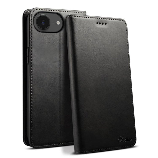 Suteni Calf Texture Horizontal Flip Leather Phone Case, For iPhone 15 Pro, For iPhone 15 Plus, For iPhone 15, For iPhone 17e / 16e