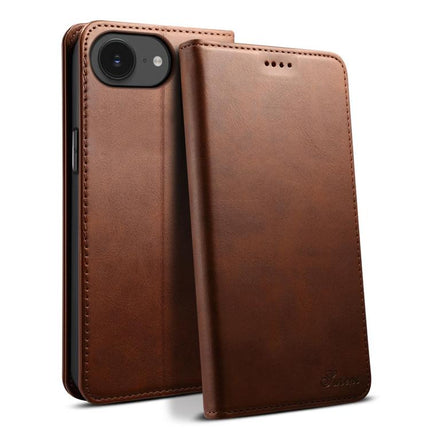 Suteni Calf Texture Horizontal Flip Leather Phone Case, For iPhone 15 Pro, For iPhone 15 Plus, For iPhone 15, For iPhone 17e / 16e