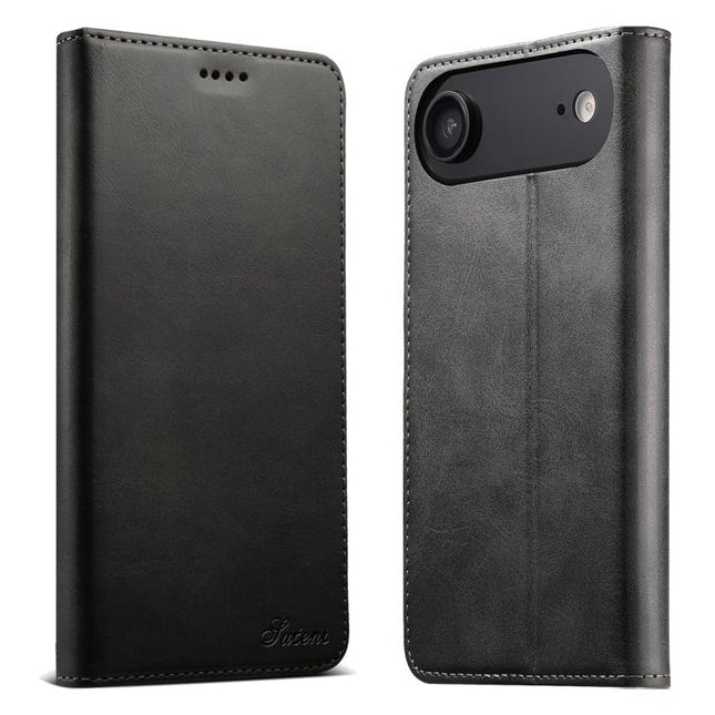 Suteni Calf Texture Horizontal Flip Leather Phone Case, For iPhone Air, For iPhone 16 Pro Max, For iPhone 16 Pro, For iPhone 16 Plus, For iPhone 16, For iPhone 15 Pro Max