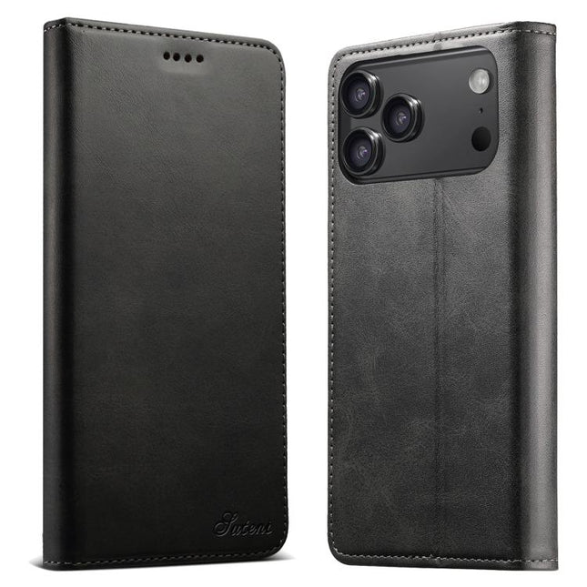 Suteni Calf Texture Horizontal Flip Leather Phone Case, For iPhone 18, For iPhone 18 Pro, For iPhone 18 Pro Max, For iPhone 17 Pro Max, For iPhone 17 Pro, For iPhone 17