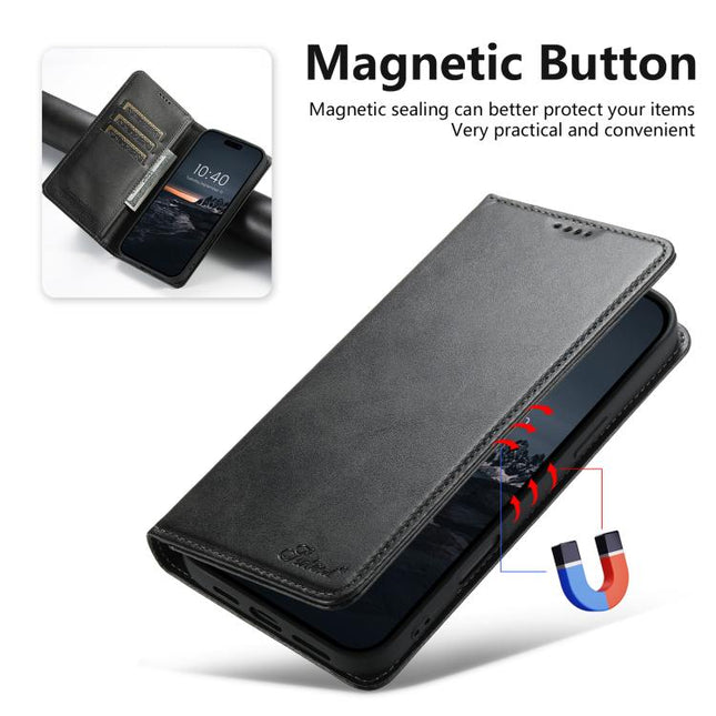 Suteni Calf Texture Horizontal Flip Leather Phone Case, For iPhone 18, For iPhone 18 Pro, For iPhone 18 Pro Max, For iPhone 17 Pro Max, For iPhone 17 Pro, For iPhone 17