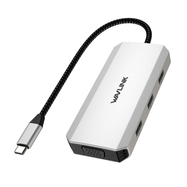 WAVLINK WL-UMD307 Type-C to 2DP + 4K HD + VGA + 3 x USB2.0 HUB Docking Station, UMD307