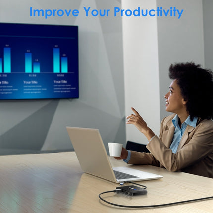 WAVLINK WL-UG69DH2 Dual Monitor USB+Type-C to Dual 4K HD DisplayPort Adapter Splitter