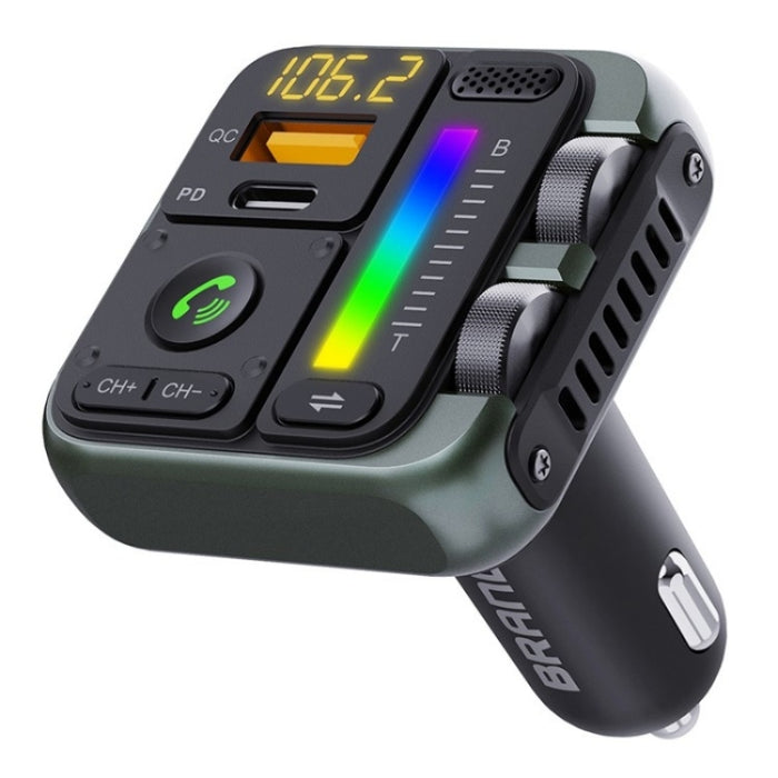 MT04 Car Bluetooth Adapter Type-C + USB Car Charger FM Transmitter HiFi Music MP3 Player, MT04