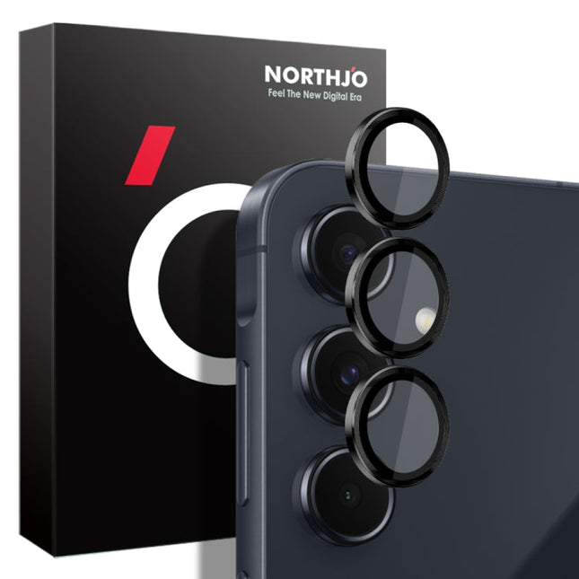 NORTHJO Camera LensCD Vein Metal Ring Tempered Glass Film, For Samsung Galaxy A55 5G, For Samsung Galaxy A35 5G, For Samsung Galaxy A05 4G, For Samsung Galaxy A05s 4G, For Samsung Galaxy A25 5G, For Samsung Galaxy A15 4G / 5G