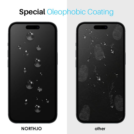 NORTHJO 2pcs Tempered Glass Film with Installation Frame - For iPhone 15 Pro