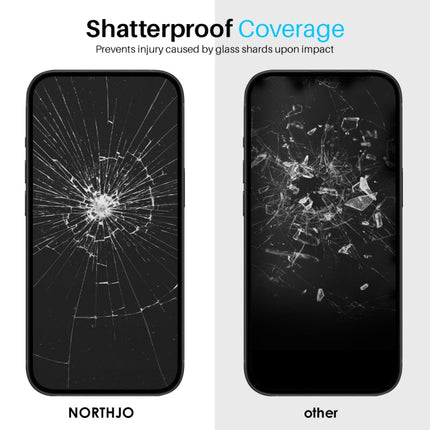 NORTHJO 2pcs Tempered Glass Film with Installation Frame - For iPhone 15 Pro