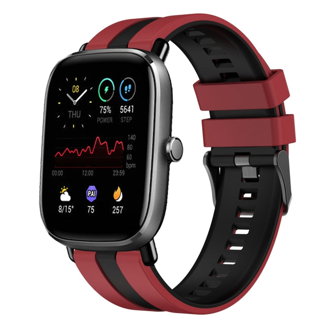 20mm Two-Color Sports Silicone Watch Band, For Amazfit GTS 4 Mini