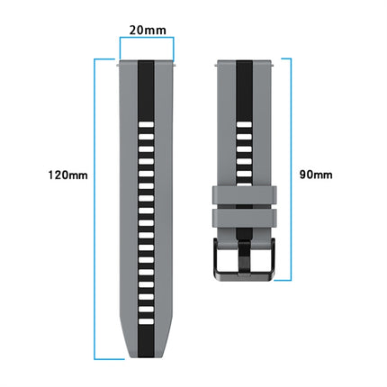 20mm Two-Color Sports Silicone Watch Band, For Amazfit GTS 4