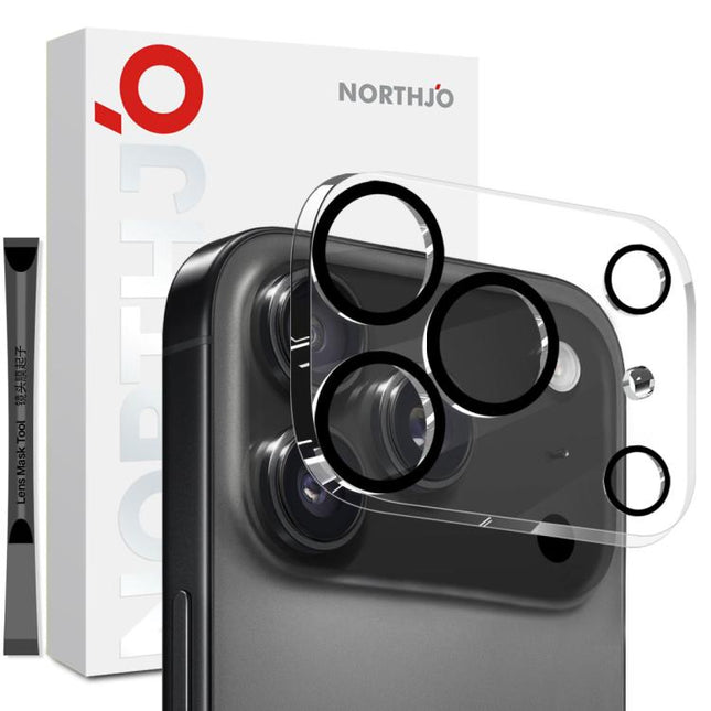 NORTHJO Camera Lens Protector 3D Night Shot Tempered Glass Film, For iPhone 17e / 16e, For iPhone 17 Pro Max, For iPhone 17 Pro, For iPhone 17, For iPhone Air, For iPhone 16 Pro / 16 Pro Max, For iPhone 16 / 16 Plus, For iPhone 15 Pro / 15 Pro Max     ...