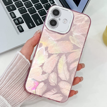 Plating Glitter Texture TPU Phone Case with Lens Film, For iPhone 16 Plus