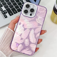 Plating Glitter Texture TPU Phone Case with Lens Film, For iPhone 15 Pro Max