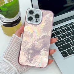 Plating Glitter Texture TPU Phone Case with Lens Film, For iPhone 15 Pro Max
