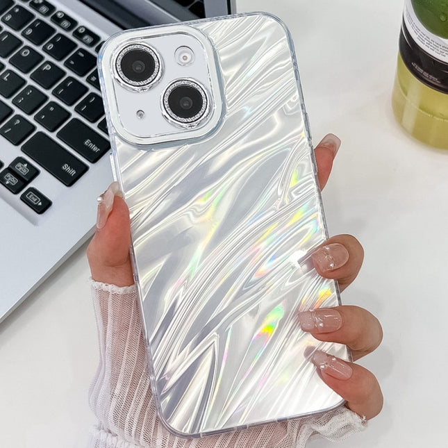Plating Glitter Texture TPU Phone Case with Lens Film, For iPhone 15