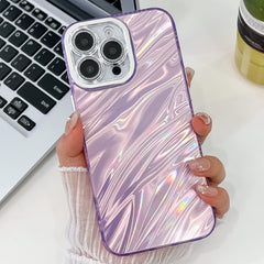Plating Glitter Texture TPU Phone Case with Lens Film, For iPhone 15 Pro Max