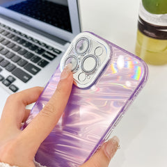 Plating Glitter Texture TPU Phone Case with Lens Film, For iPhone 15 Pro Max