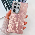 For Samsung Galaxy S23 Ultra 5G / Pink Wrinkles