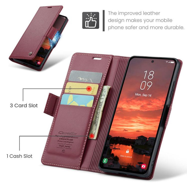 CaseMe 023 Butterfly Buckle Litchi Texture RFID Anti-theft Leather Phone Case, For Galaxy S25 Edge 5G, For Galaxy A56 5G, For Galaxy A26 5G, For Galaxy A36 5G