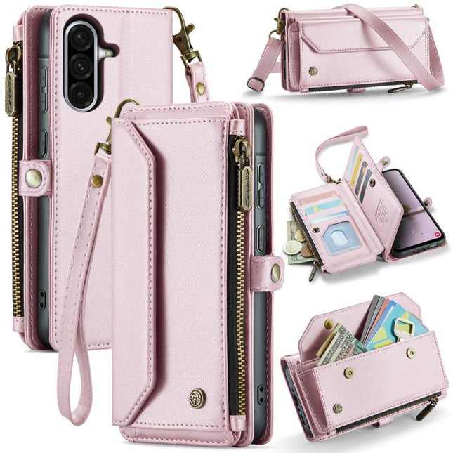 CaseMe C36 Card Slots Zipper Wallet RFID Anti-theft Leather Phone Case, For Galaxy S24 FE 5G