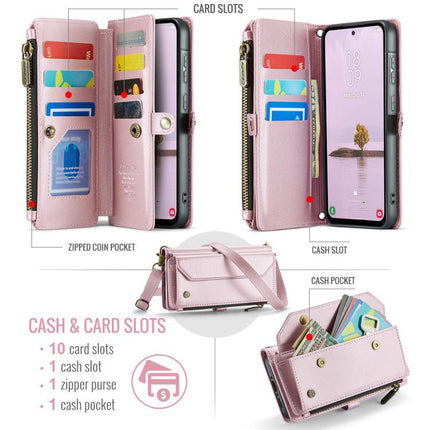 CaseMe C36 Card Slots Zipper Wallet RFID Anti-theft Leather Phone Case, For Galaxy S24 FE 5G