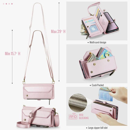 CaseMe C36 Card Slots Zipper Wallet RFID Anti-theft Leather Phone Case, For Galaxy S24 FE 5G